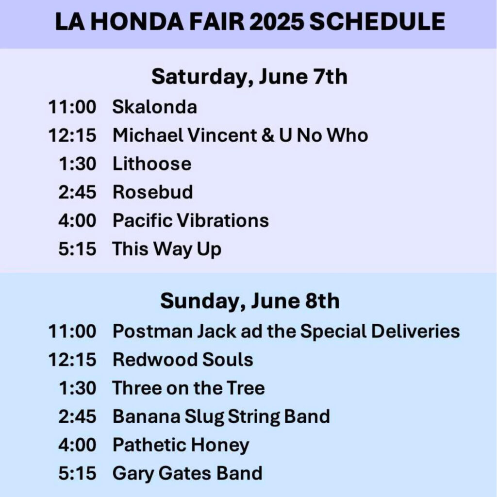 2025 La Honda Fair Schedule